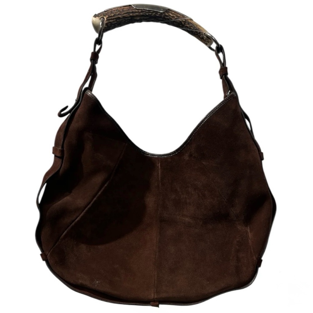 Yves Saint Laurent Brown Suede Mombasa Bag
